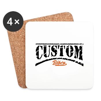 custom bike biker bobber chopper bastard tuner - Coasters (set of 4) - white - Front