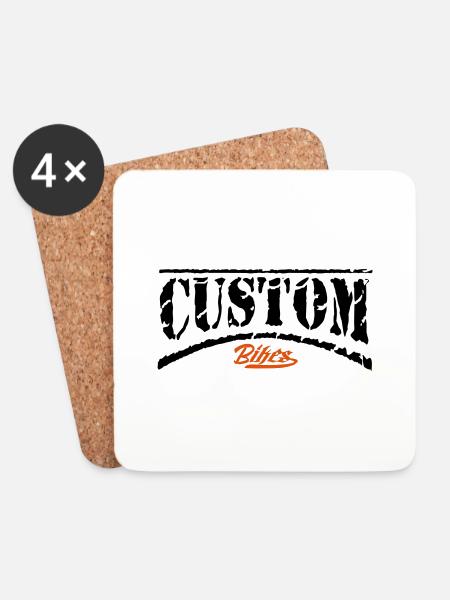 custom bike biker bobber chopper bastard tuner - Untersetzer (4er-Set) - Weiß