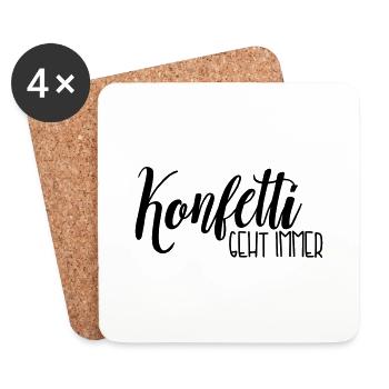 Konfetti geht immer - Untersetzer (4er-Set) - Weiß - Vorne