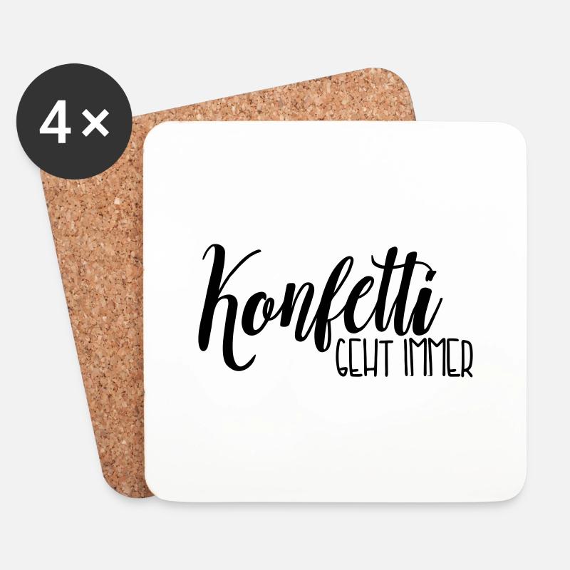 Konfetti geht immer - Untersetzer (4er-Set) - Weiß