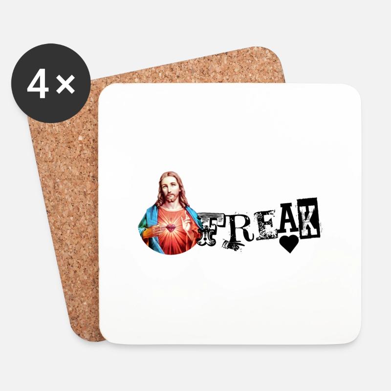 JESUS FREAK | Jesus Christ | Jesus Christus - Untersetzer (4er-Set) - Weiß