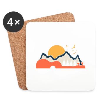 The Nature Gift Ukulele Musician Hawaii - Coasters (set of 4) - white - Front