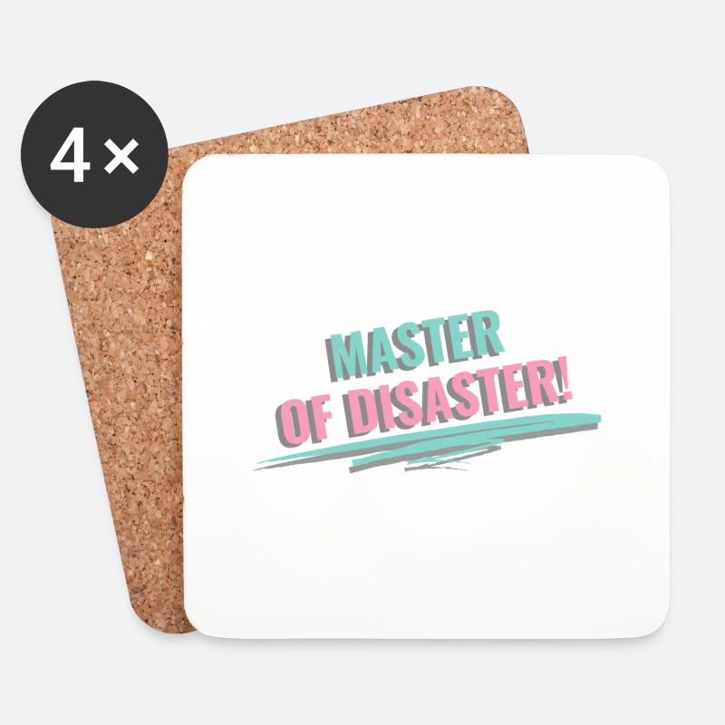 Master of Disaster - Untersetzer (4er-Set) - Weiß