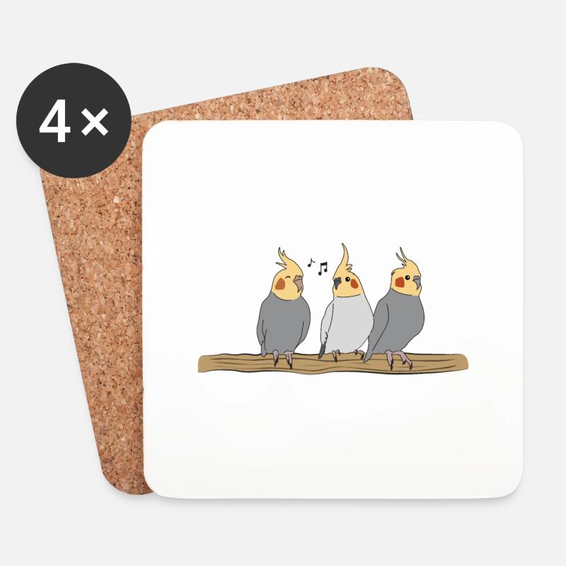 Nymphensittich Vogel Vogelzüchter Haustier Tier - Untersetzer (4er-Set) - Weiß