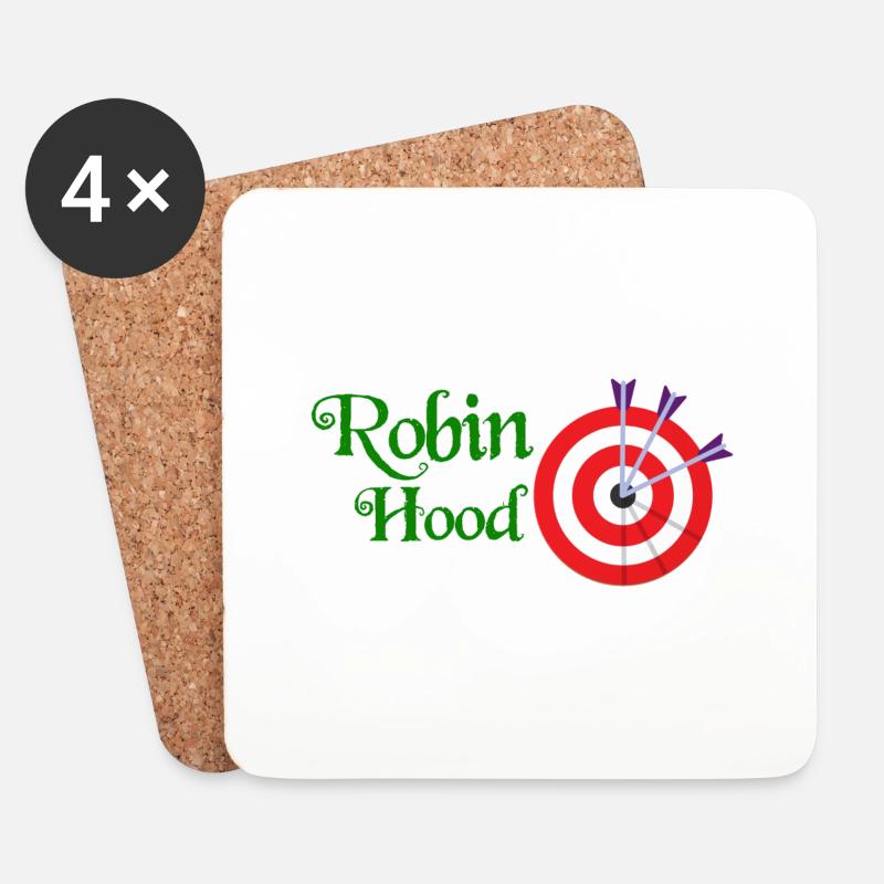 Robin Hood - Untersetzer (4er-Set) - Weiß