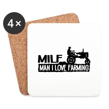 Man I Love Farming - Coasters (set of 4) - white - Front