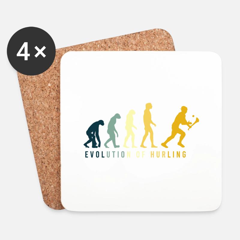 Die Evolution von Hurling - Untersetzer (4er-Set) - Weiß