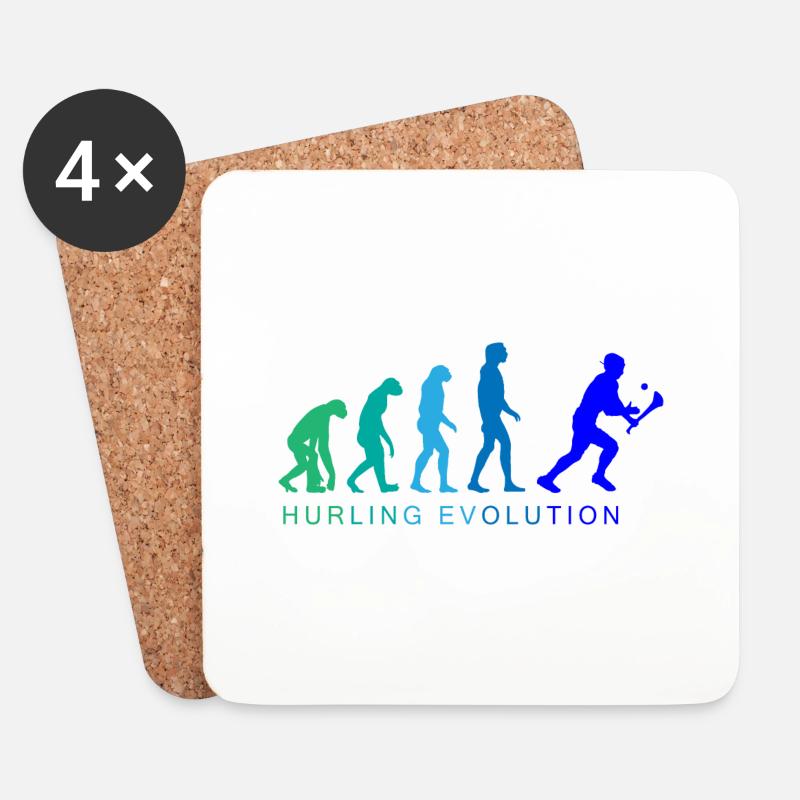 Die Evolution von Hurling - Untersetzer (4er-Set) - Weiß