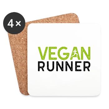 Vegan runner gift plants saying - Coasters (set of 4) - white - Front