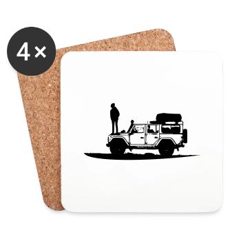 Défenseur LR - Dessous de verre (lot de 4) - blanc - Devant