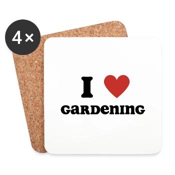 I Love Gardening - Untersetzer (4er-Set) - Weiß - Vorne