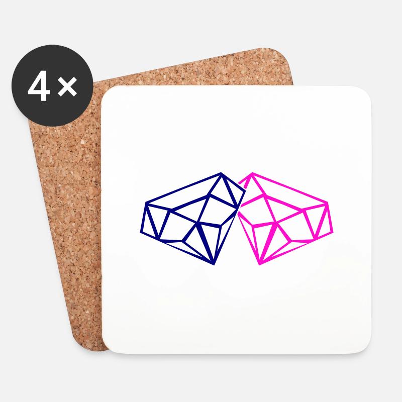 diamonds - Untersetzer (4er-Set) - Weiß