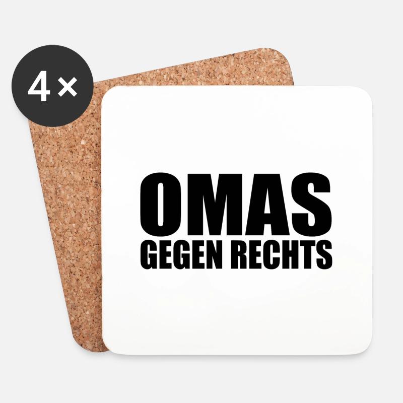 Omas gegen rechts - Untersetzer (4er-Set) - Weiß
