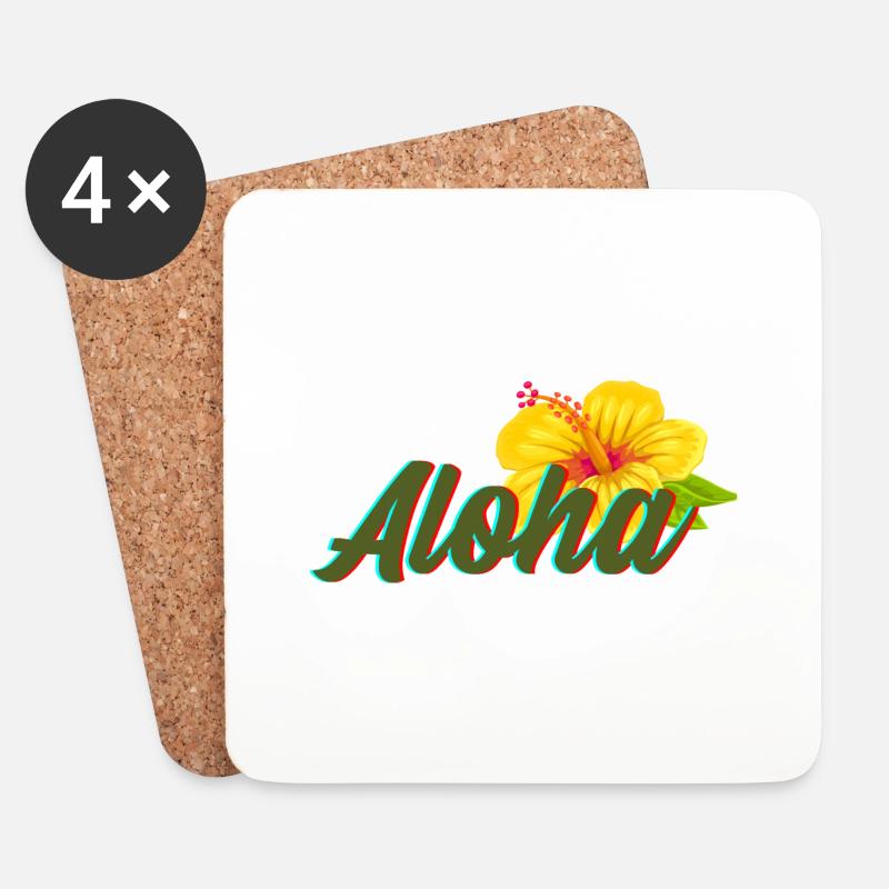 aloha - Untersetzer (4er-Set) - Weiß