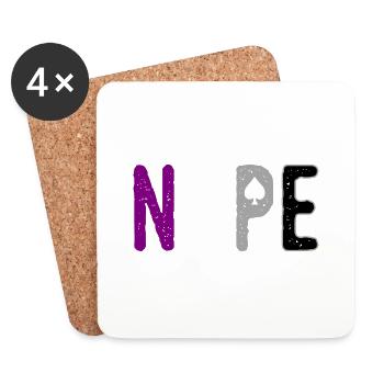 Nope Asexual Pride Asexuality Ally - Coasters (set of 4) - white - Front