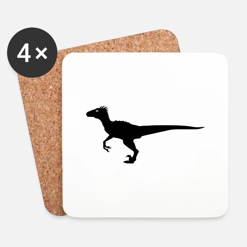 Velociraptor - Untersetzer (4er-Set) - Weiß