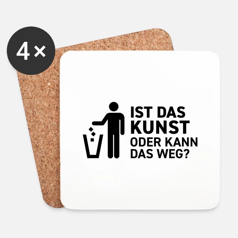 Ist das Kunst oder kann das weg? Museum Maler Müll - Untersetzer (4er-Set) - Weiß