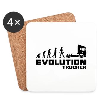 Evolution trucker Truck Truck Trailer - Coasters (set of 4) - white - Front