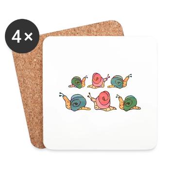 Schnecken - Untersetzer (4er-Set) - Weiß - Vorne