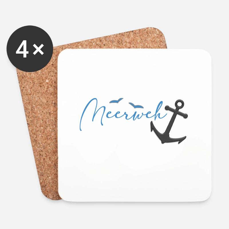 Meerweh Anker - Untersetzer (4er-Set) - Weiß