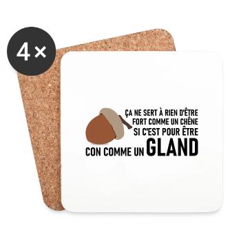 GLAND - Dessous de verre (lot de 4) - blanc - Devant