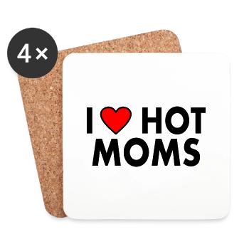 I love hot moms - Untersetzer (4er-Set) - Weiß - Vorne