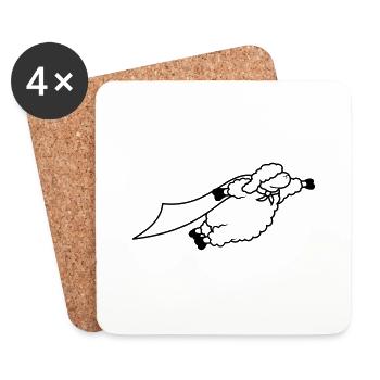 Superhero sheep funny - Coasters (set of 4) - white - Front