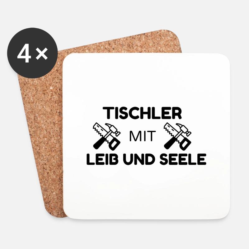 Tischler mit Leib und Seele - Untersetzer (4er-Set) - Weiß