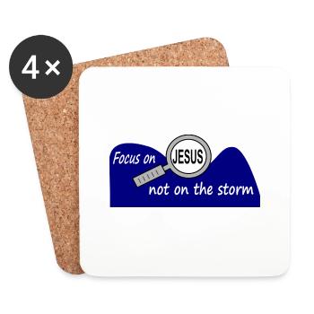 Focus on Jesus - Untersetzer (4er-Set) - Weiß - Vorne