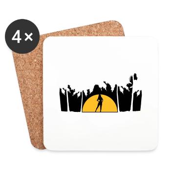 Palm Hot Girl - Coasters (set of 4) - white - Front