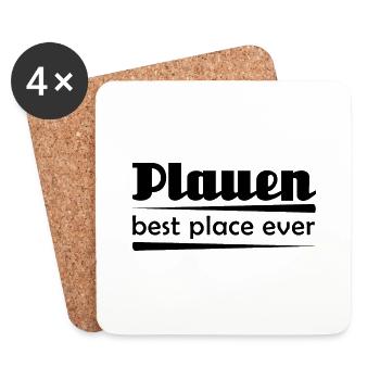 Plauen - Stadt best place ever - Untersetzer (4er-Set) - Weiß - Vorne