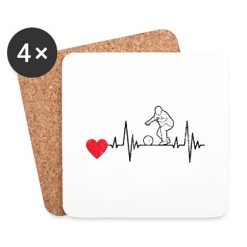 Bowling Pulse Bowling Ball Bowling Bowler ECG Kegel - Coasters (set of 4) - white - Front