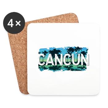Cancun - Dessous de verre (lot de 4) - blanc - Devant