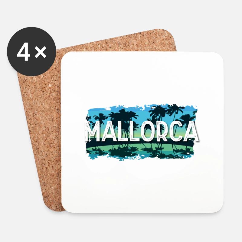 Mallorca - Untersetzer (4er-Set) - Weiß