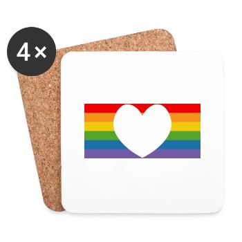 pride rainbow flag - Coasters (set of 4) - white - Front