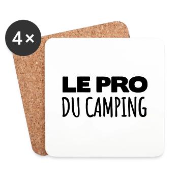Pro du camping - Dessous de verre (lot de 4) - blanc - Devant