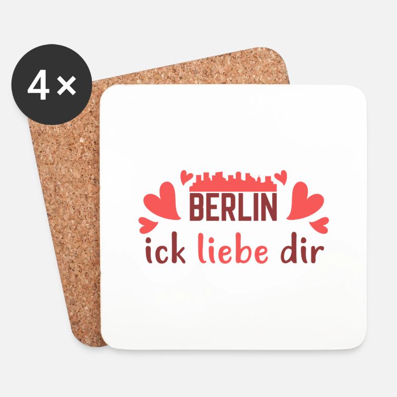 Berlin Ick Liebe Dir Berliner Schriftzug Spruch - Untersetzer (4er-Set) - Weiß