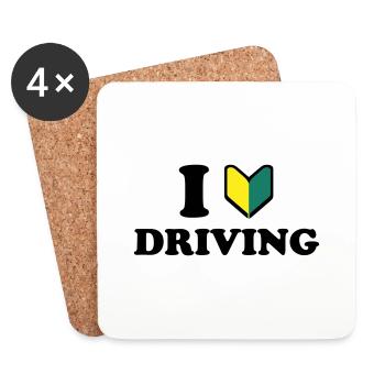 I Wakaba [Heart/Love] Driving - Coasters (set of 4) - white - Front