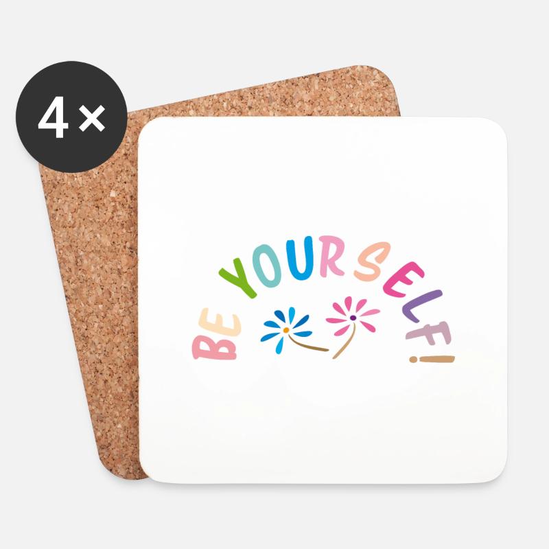 be yourself - Untersetzer (4er-Set) - Weiß