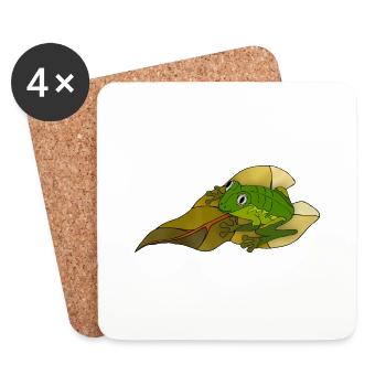Grenouille - Dessous de verre (lot de 4) - blanc - Devant