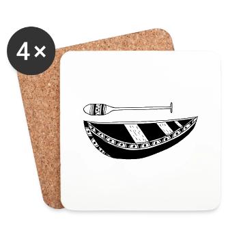Souvenir et cadeau de canoë et kayak - Dessous de verre (lot de 4) - blanc - Devant