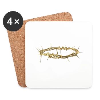 3D Gold King Ornament - sainthood - barbed wire - Untersetzer (4er-Set) - Weiß - Vorne