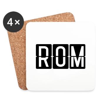 Rom Flughafentafel - Untersetzer (4er-Set) - Weiß - Vorne