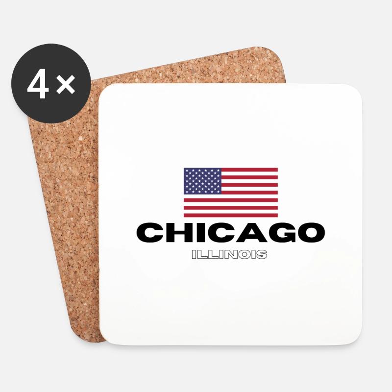 Chicago - Untersetzer (4er-Set) - Weiß
