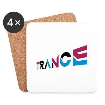 Conception de lettrage Music Trance - Dessous de verre (lot de 4) - blanc - Devant
