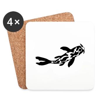Kuhmuster Koi Fisch Nishikigoi - Untersetzer (4er-Set) - Weiß - Vorne
