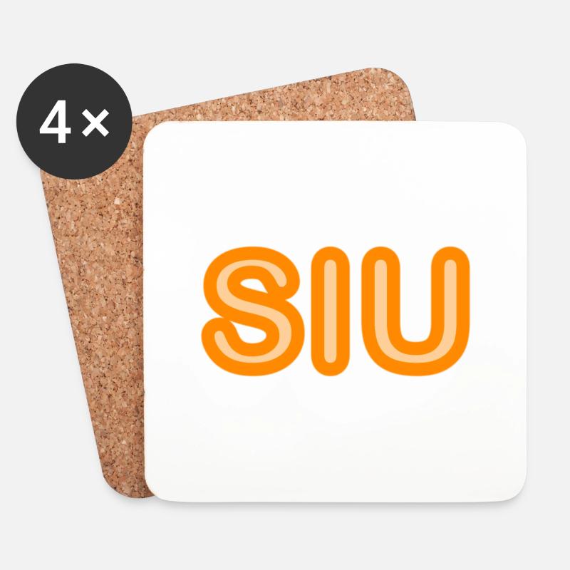 Jugendwort - Siu - Neonschrift in orange - Untersetzer (4er-Set) - Weiß
