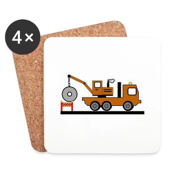Camion - Dessous de verre (lot de 4) - blanc - Devant
