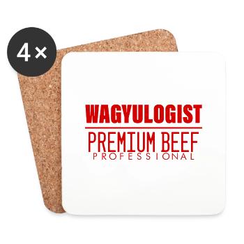 Wagyulogist, Professionnel du bœuf haut de gamme 3 - Dessous de verre (lot de 4) - blanc - Devant