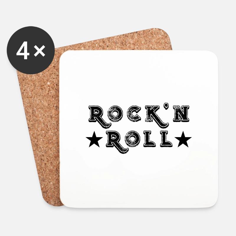 Rock'n Roll - Untersetzer (4er-Set) - Weiß